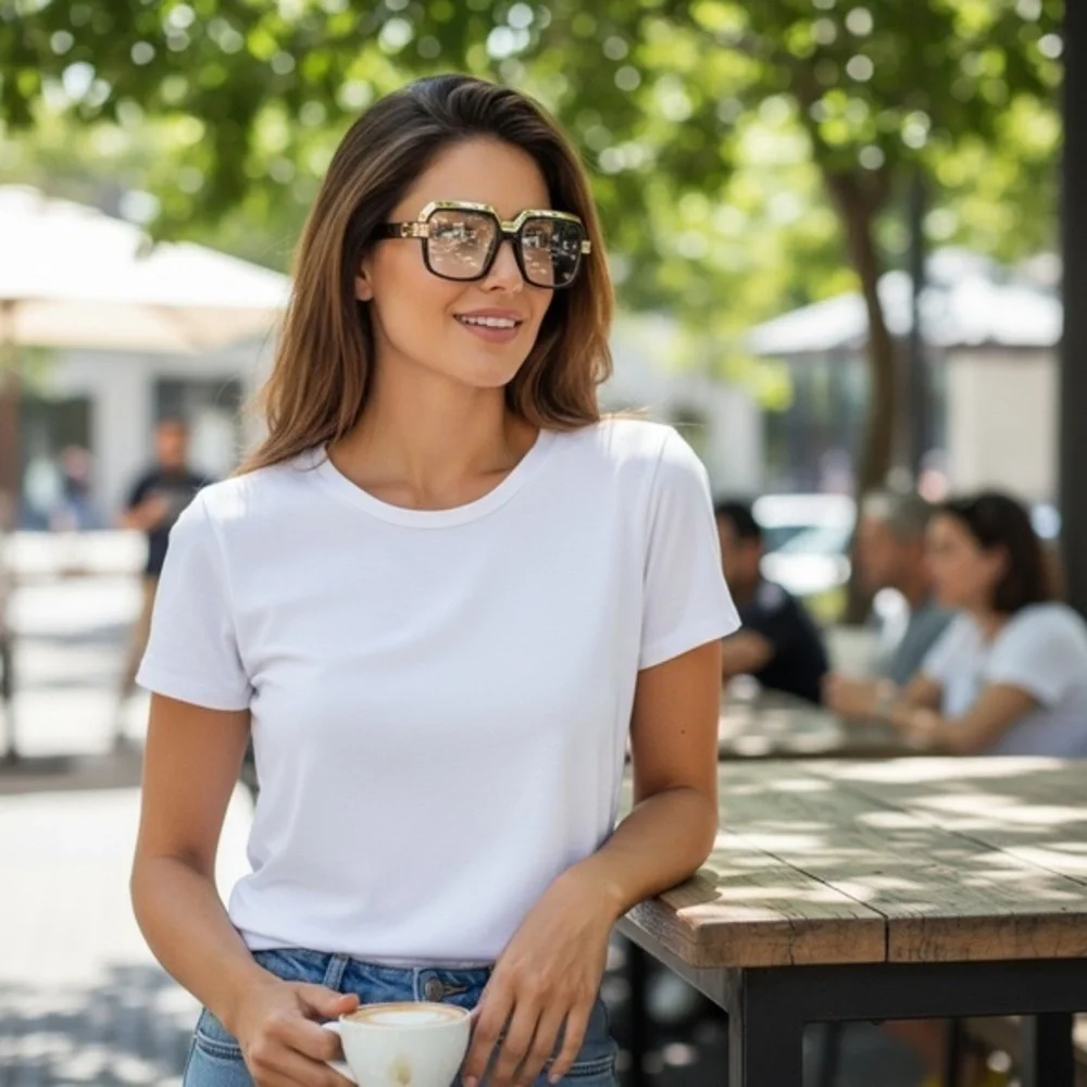✨ Black & Gold Oversized Square Glasses – Statement Frames, Prescription Ready